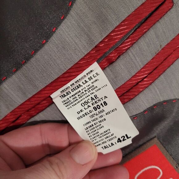 Oscar de la Renta Men's Gray Blazer Sport Jacket - Picture 5 of 5